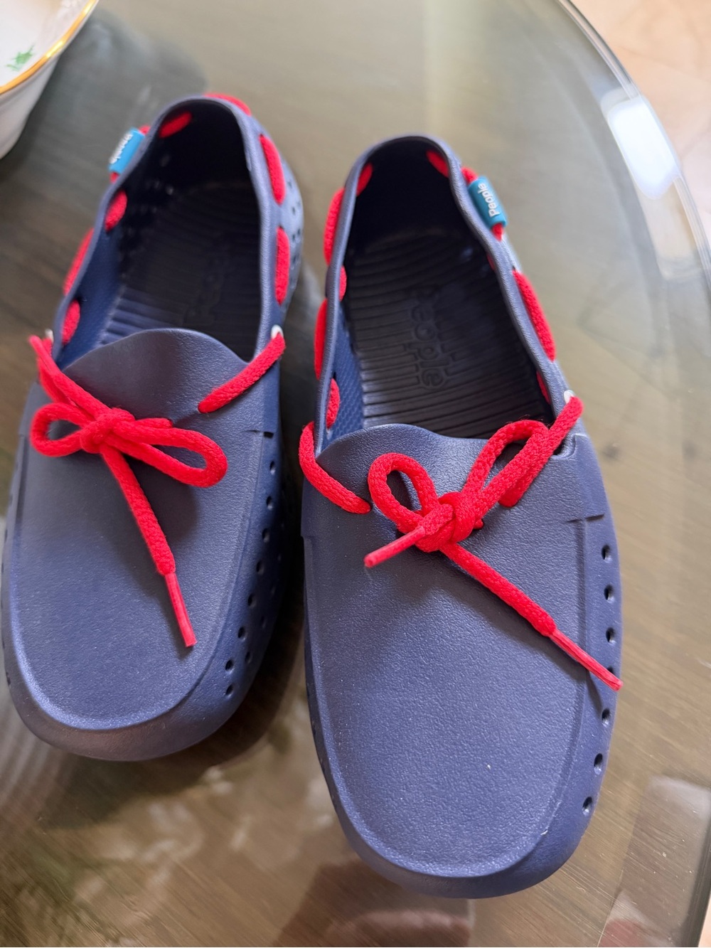 People Footwear Senna Kids Navy & Red Boat Shoes – Never Worn